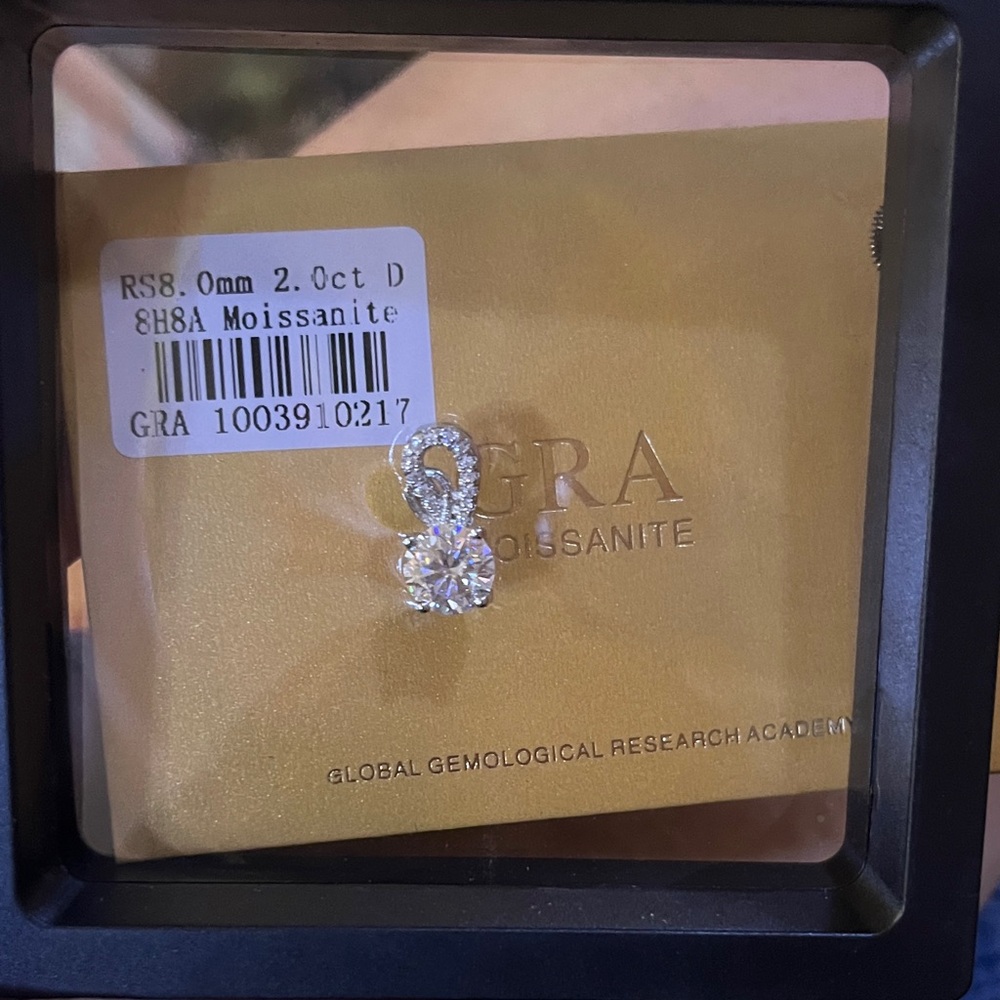 Moissanite Pendant with Silver Accents